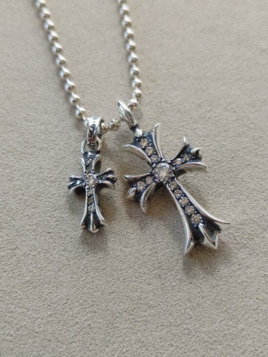 CHROME HEARTS Tiny CH Cross Charm with Pave Diamonds  Chrome Hearts \